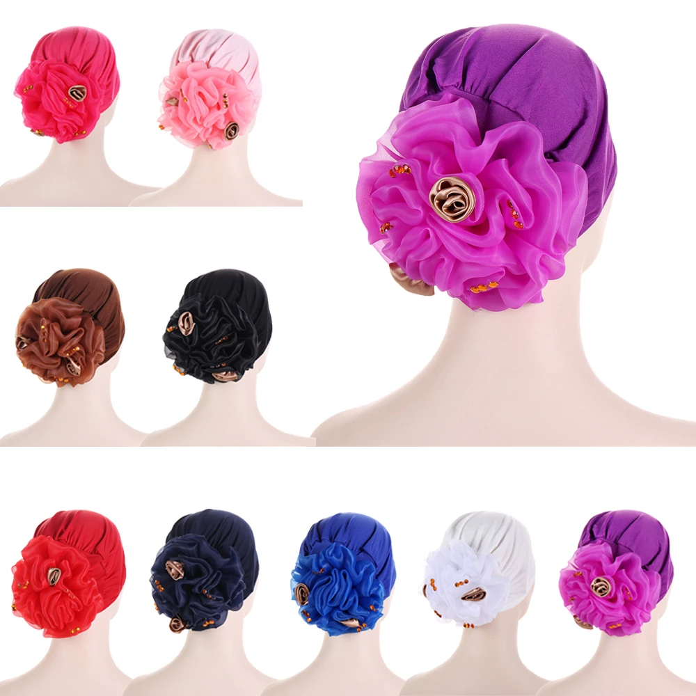 

Women Flower Knot Turban Muslim Turban Hat Chemo Cancer Ready To Wear Hijab Cap Muslim Headdress Women Muslim Hijab Caps Ramadan