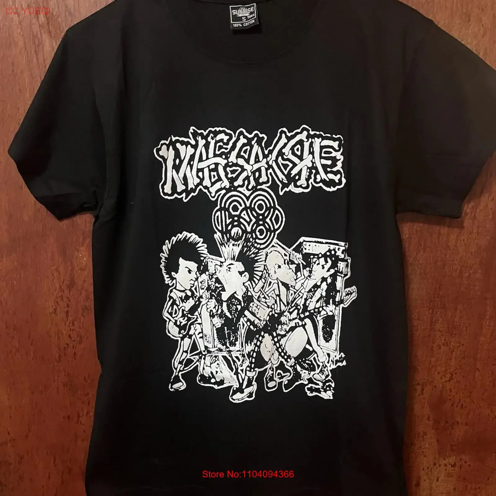 Camiseta Punk con el Logotipo de la Banda Masacre 68, Nueva, Sin Etiqueta, Talla Pequeña, para Hombre o Mujer, Estilo Vintage Lavado, para Uso Diario, Ligeramente Desgastada