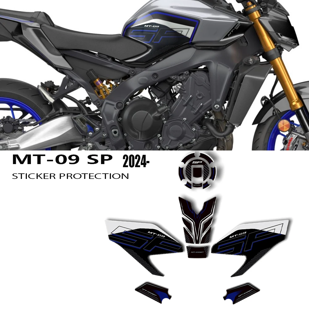 3D Sticker Protection Kit Knee Pad Decals Side Tank Stickers for MT-09 SP MT 09 SP 2024