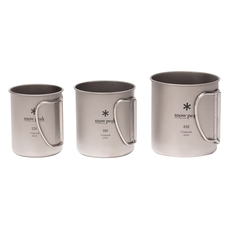 snow peak Titanium Cup Foldable Handle Lightweight Outdoor Camping Mug