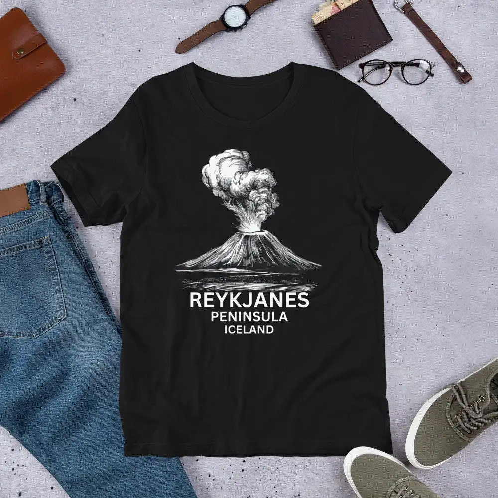 Reykjanes Peninsula Volcano T Shirt Iceland For Geologist Erupting Outdoor Adventure Geology Mountain