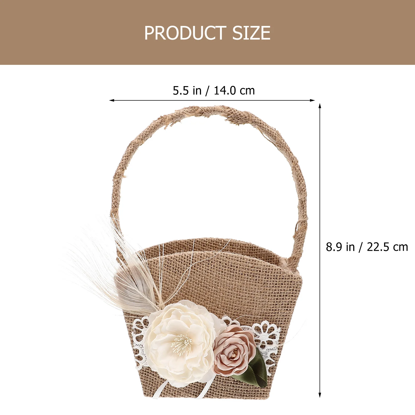 

Flower Vintage Linen Wedding Ring Pillow Holder Small Bridal Bow Gift Container Storage Container