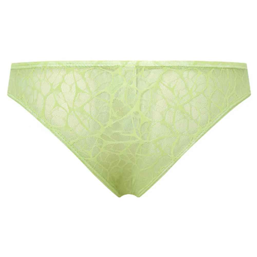 Men Hollow Perspective Lace Briefs Shorts G-strings Low Waist Half-covered Hip Underwear Breathable Pouch Thongs