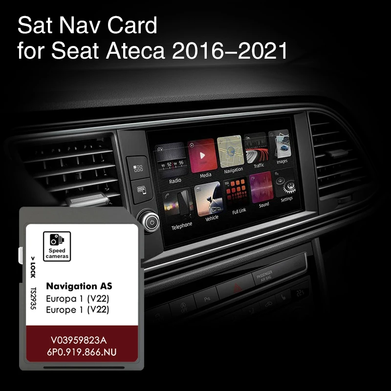 

Обложка для карт Ateca Navi System 2016-2021 Польша Норвегия Слования Сербия Навигация SD-навигация Карта 32 ГБ