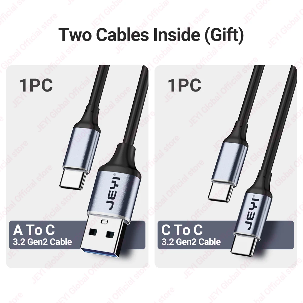 JEYI M.2 NVMe/SATA SSD Smart Display Gehäuse USB 3.2 10Gbps Tragbares Externes M2 Adaptergehäuse Unterstützt M-Key B+M Key UASP Trim – Detail 13