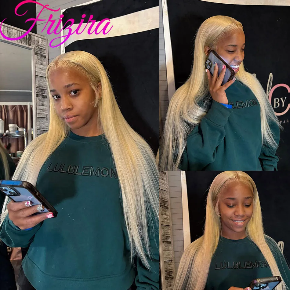 

613 Blonde HD Lace Front Wigs Human Hair 38 Inch Bone Straight 100% Brazilian Human Hair Wigs 13x6 Lace Frontal Wigs For Women