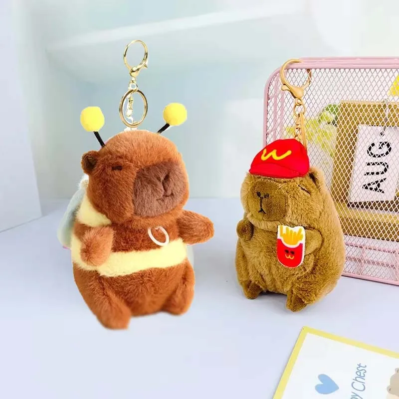 1-20PCS Cute Capybara Pendant Plush Toy Puffer Fish Doll Keychain Doll School Bag Charm Party Favours Children Gift Car Keychain