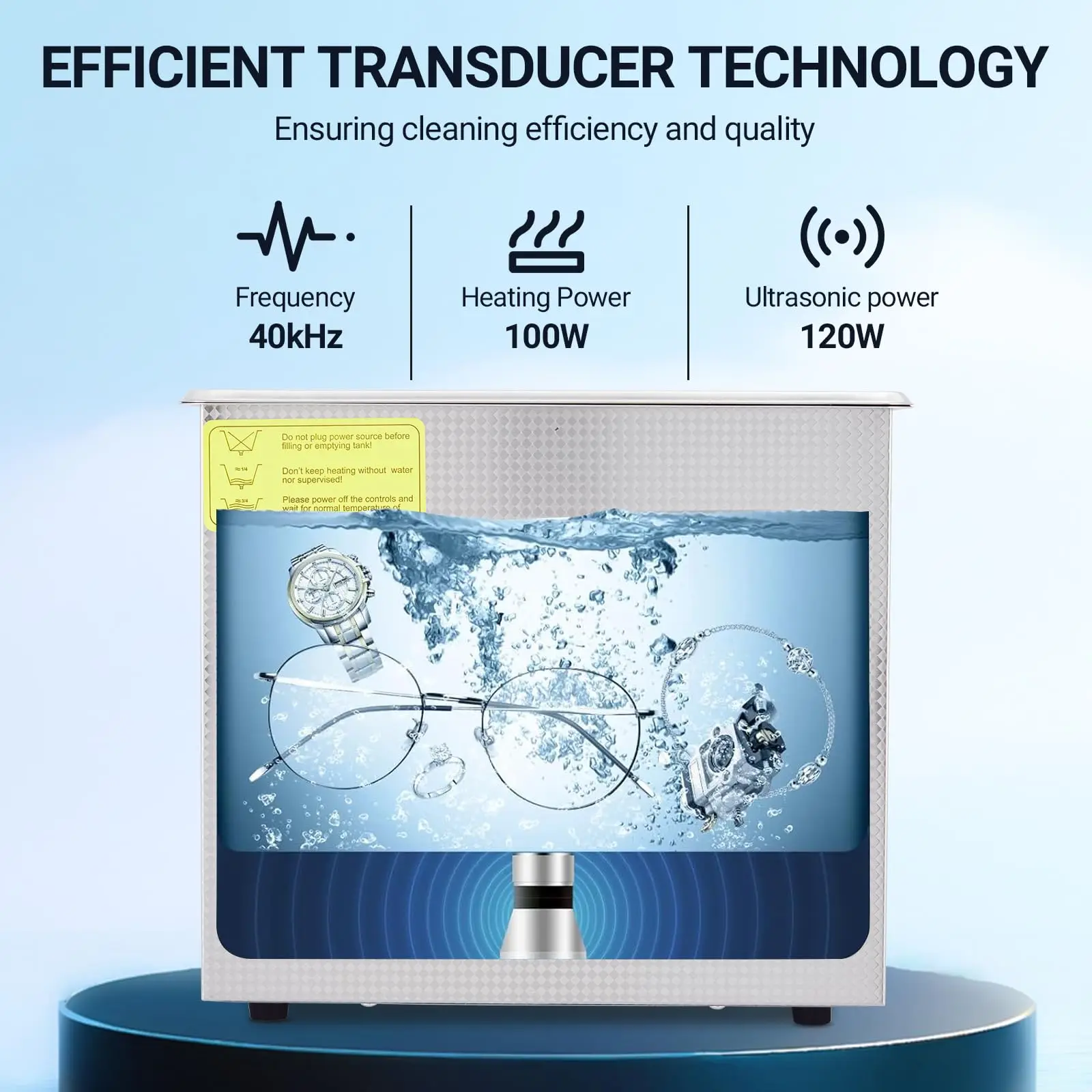 منظف بالموجات فوق الصوتية التجارية، 3.2 لتر، 40 كيلو هرتز مع مؤقت رقمي وسخان، آلة تنظيف ممتازة 120 وات لحلقات النظارات #5