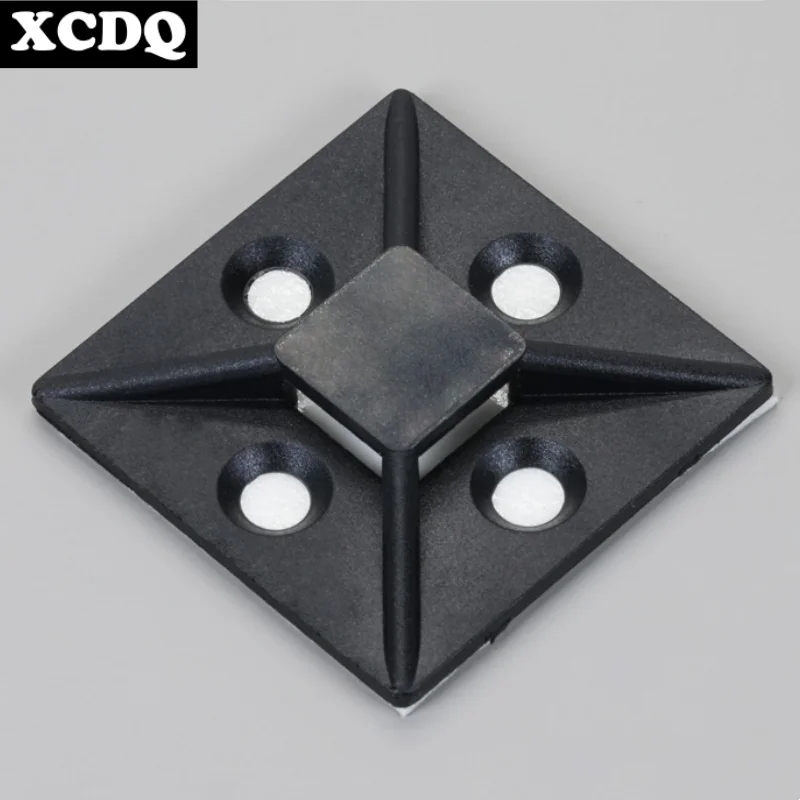 100 قطعة ذاتية اللصق النايلون رباط للكابل حامل البريدي التعادل مقعد ثابت PA66 مقاطع كابلات بلاستيكية 3M 1600T لاصق قوي التعادل جبل