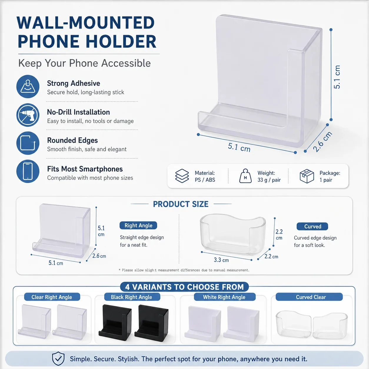 Versatile Wall Storage Box with Charging Hole, Wall-Mounted Holder for Phones, Remote and Sundries
