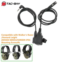 TAC-SKY Taktisches Headset-Adapter-Mikrofon und 3,5-Kabel für Walker's Razor /Howard Leight /ZOHAN EM054 /SORDIN IPSC Shooting-Ohrenschützer