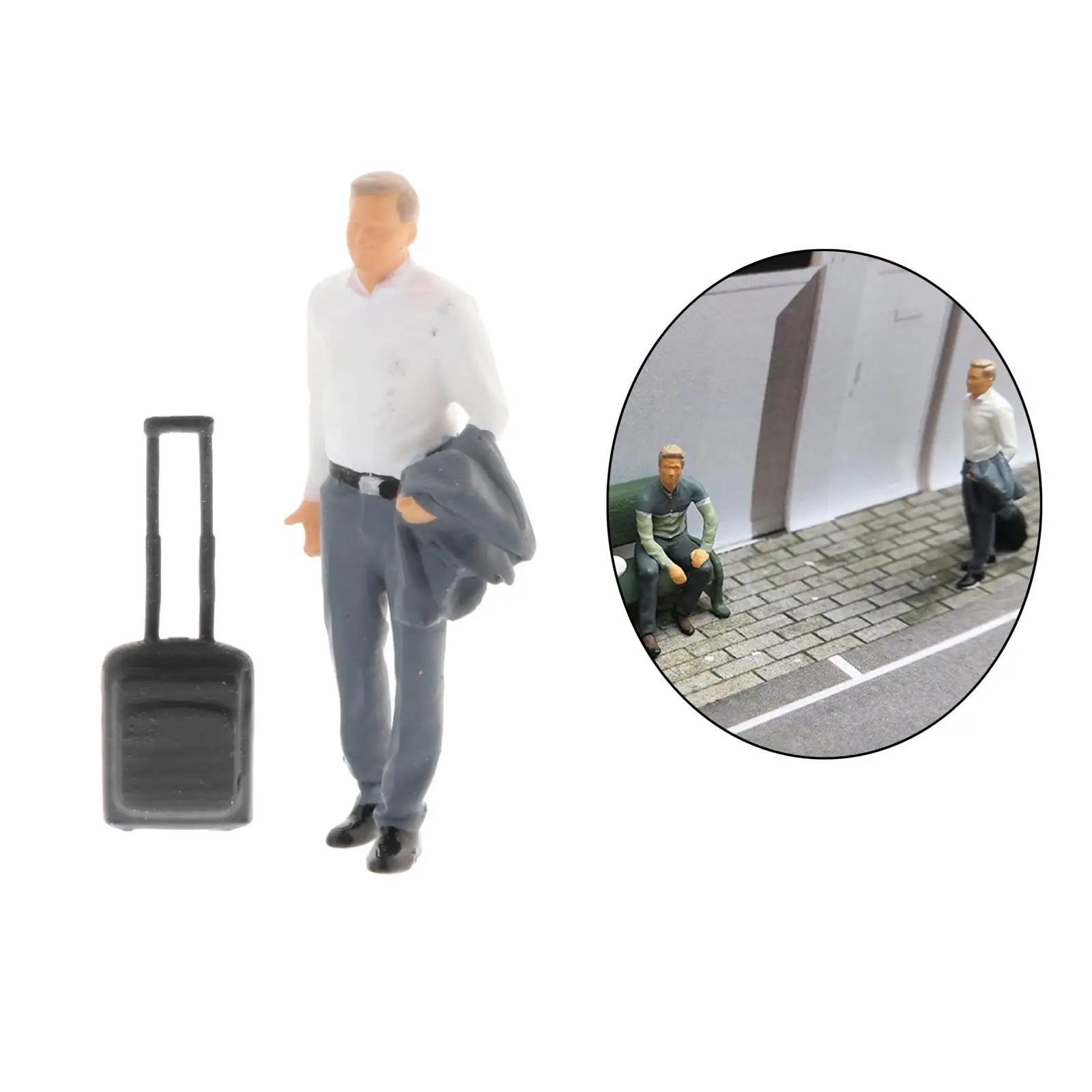 S Scale 1 64 People Figure Set for Diorama Resin Painted Character Dolls for Model Railway Building Kit Car Scene Decor