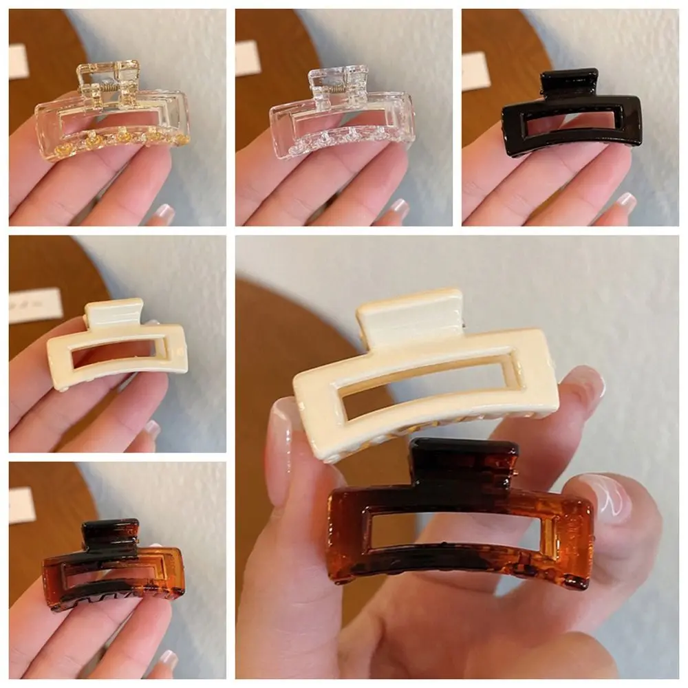 甘いプラスチック透明サメクリップ小さな韓国スタイルミニヘア爪長方形 Headwaer 中空ヘアクリップ毎日
