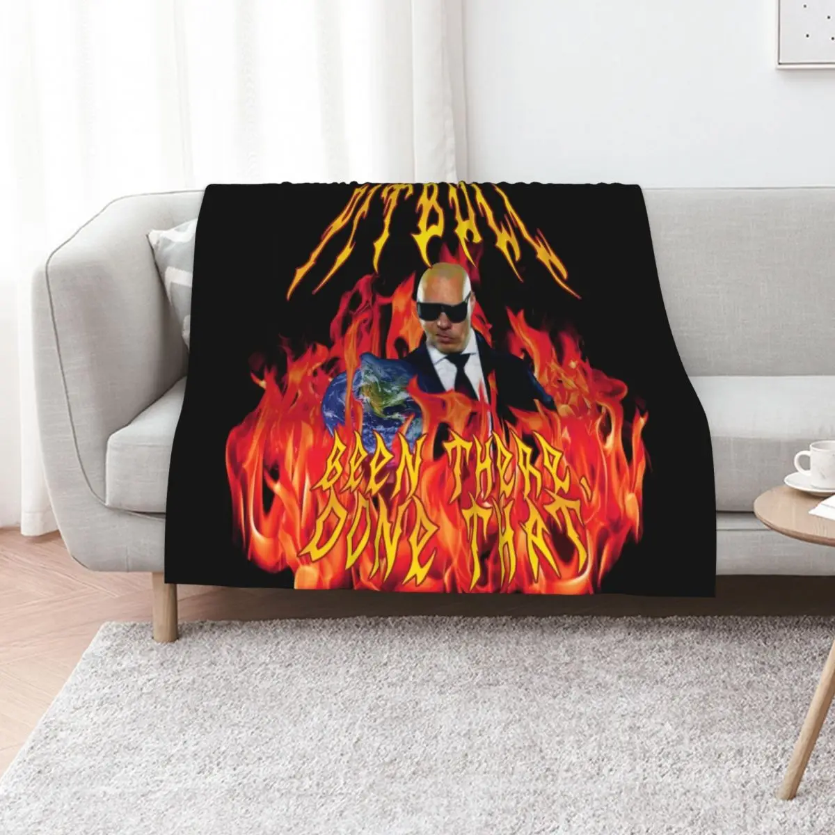 heavy metal pitbull with flames Throw Blanket Cozy Throw Blanket for Bed Sofa Chair