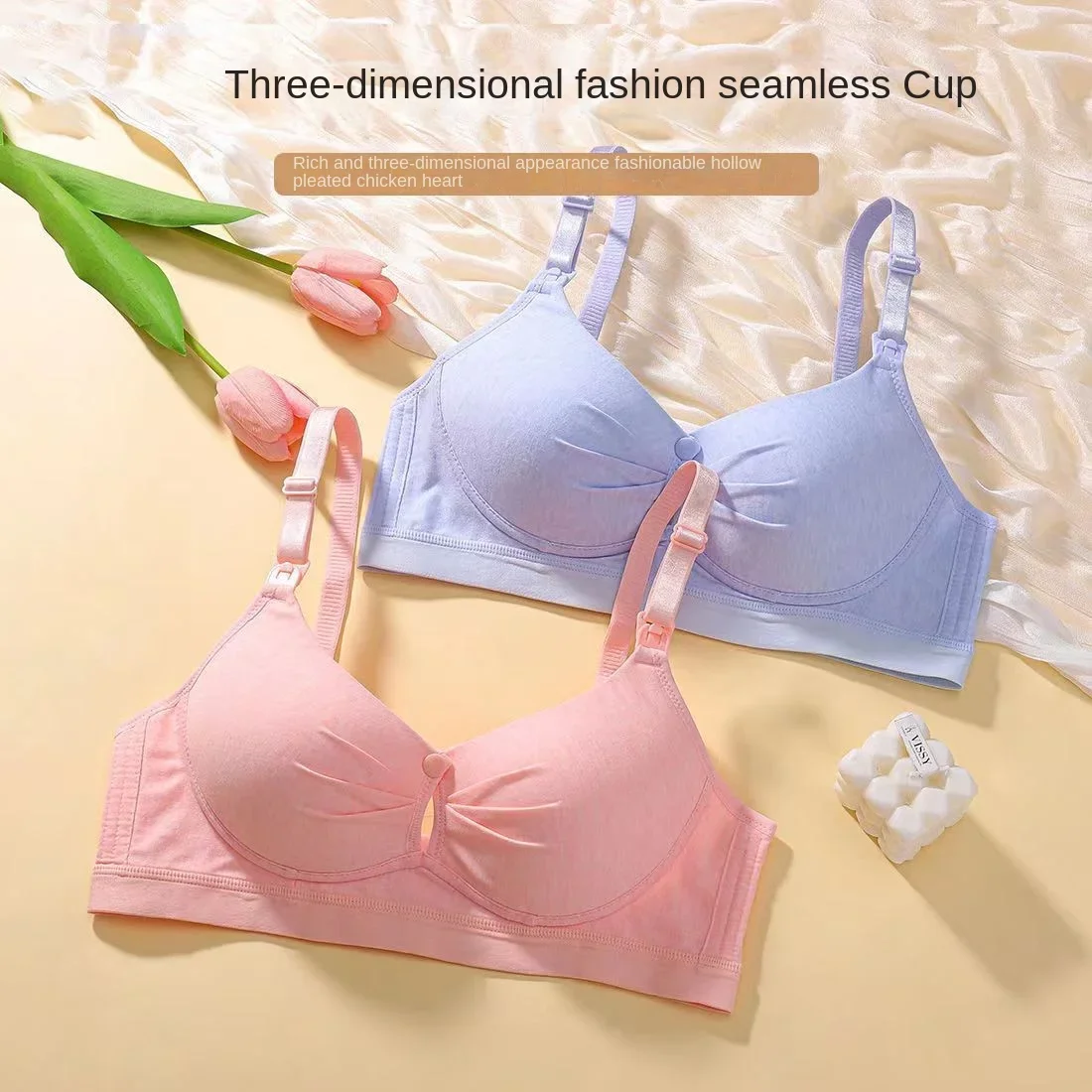 Maternity Bra for Feeding Pregnancy Women Breastfeeding Bra Nursing Underwear Clothes for Up and Down Buttons Nursing Underwear