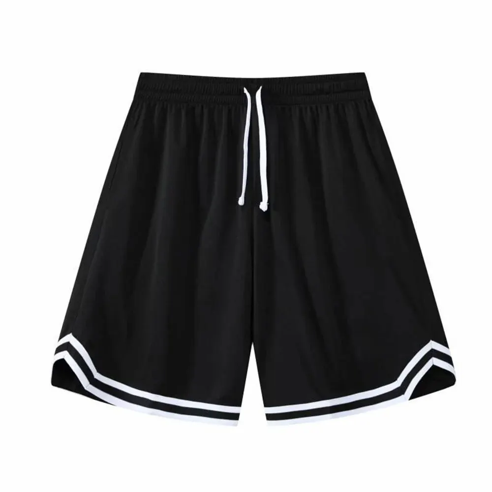 Calção esportiva casual de 5 pontos masculino, calça de basquete solta, fina de malha, roupa exterior, grande, tendência, verão