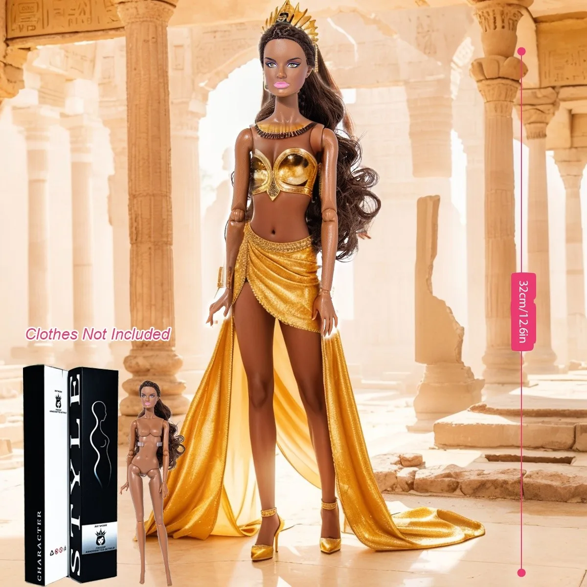 

1/6 Scale 12.6in Premium BJD, 12-Joint Changeable Makeup, Realistic Ornament (no clothing)