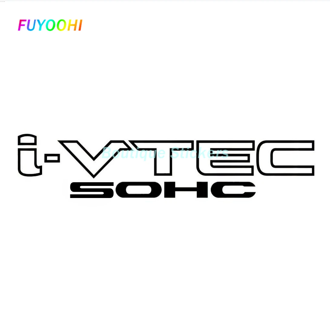 FUYOOHI Boutique Sticker I-vtec Sohc Holographic Oil Slick Chome Windshield Sticker for JDM Mugen Decals Customize Glue Sticker