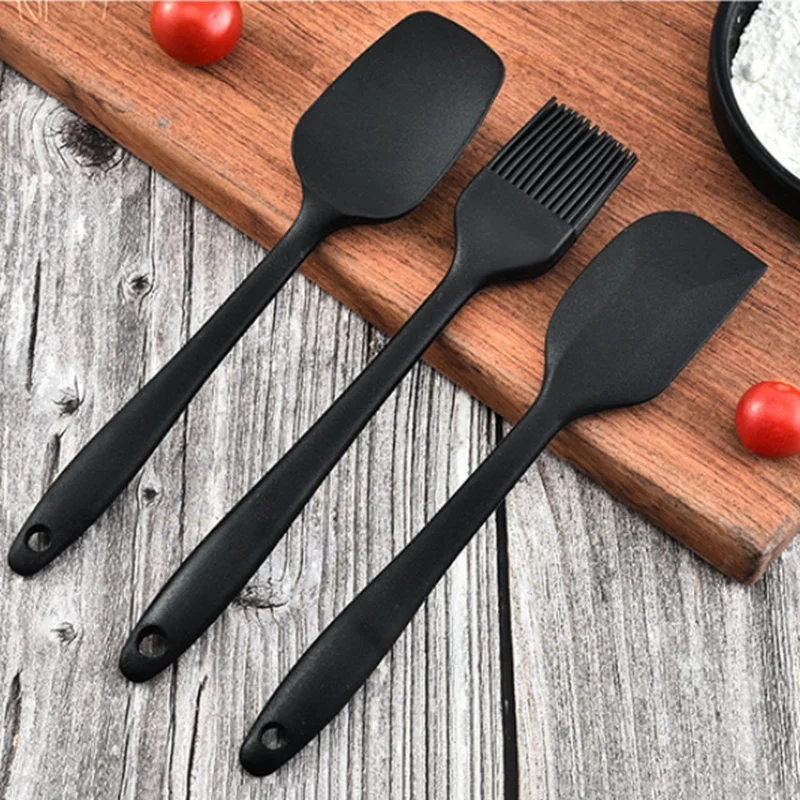 New Silicone Spatula 3 Piece Set Cake Spatula Oil Brush Silicone Kitchenware Set Cake Spatula Oil Brush Baking Tool Set