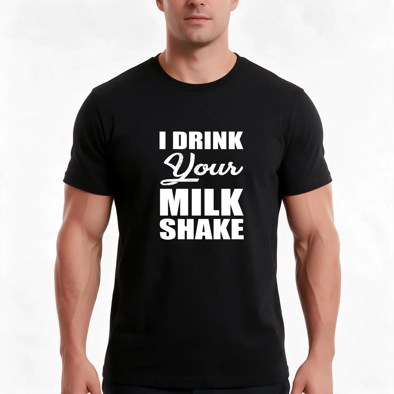 I Drink Your Milkshake T-Shirt, Summer Casual Cotton Tee, Oversized Streetwear Tops, Vintage Graphic Print, Unisex Men Women