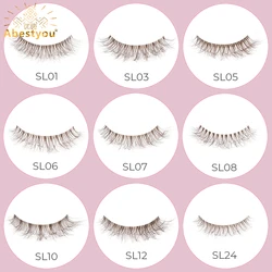 Abestyou High Quality 5d Invisible Clear Brown Color Cat Fox Eye Dramatic Eyelashes Extension Flexible Band Fluffy Mink Lashes