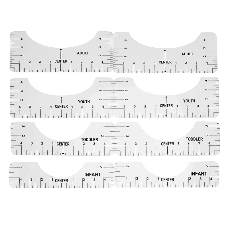 Tshirt Ruler Guide T-Shirt Placement Ruler Guide Vinyl T-Shirt Alignment DIY Tool Design Craft Tool Set Of 2