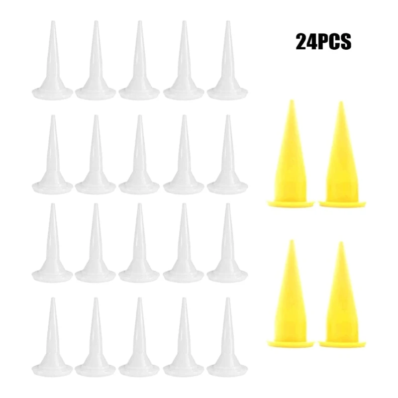 

24Pcs Reusable Sausage Caulking Guns Tips Cone Nozzles Caulk Nozzle Applicator Dropship