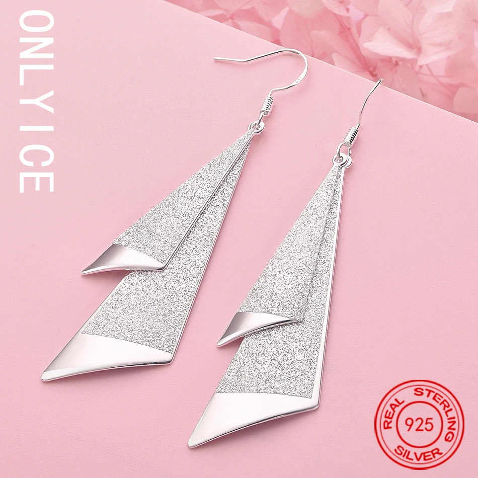 

Pretty 925 Sterling Silver Fine Earrings For Women Lady Holiday Gifts Fashion Street All-Match Charms Jewelry Wedding Party