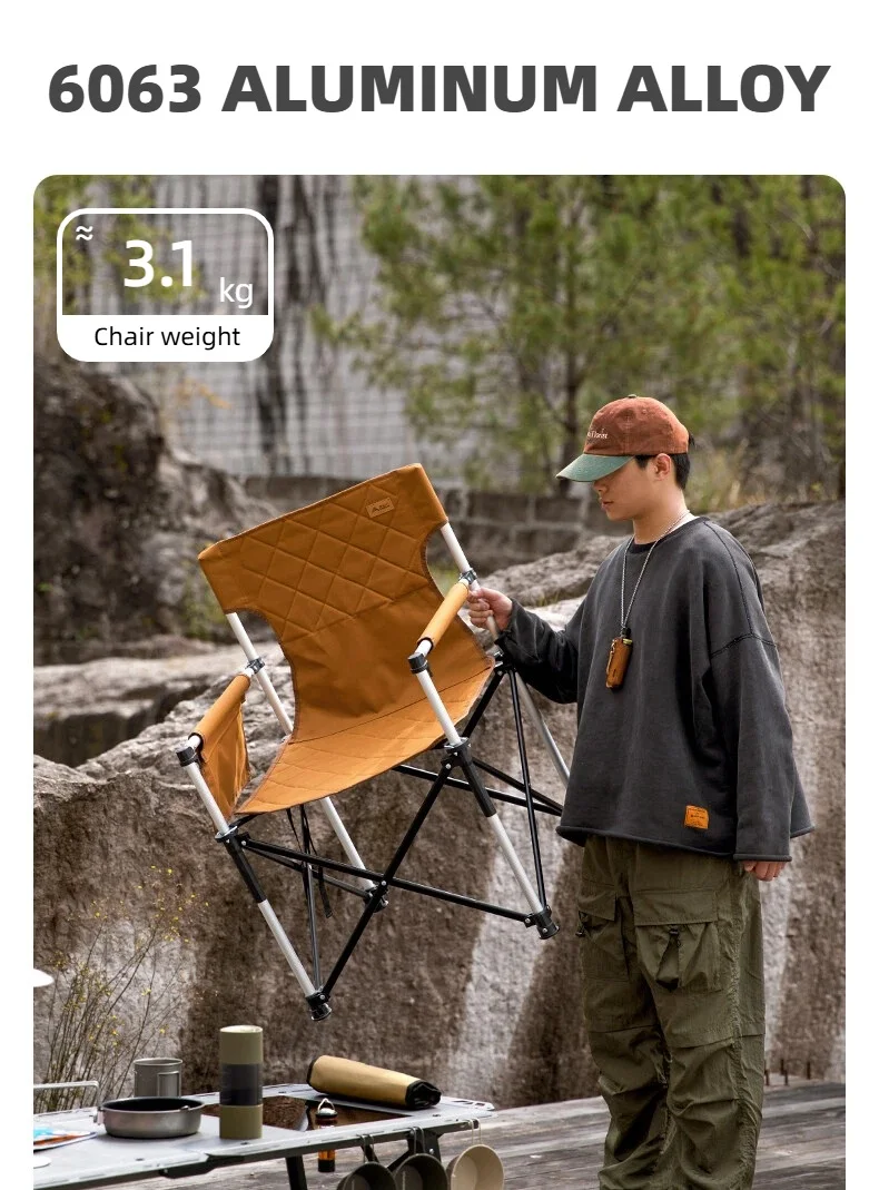 BISINNA Campingstuhl, tragbarer faltbarer Stuhl aus Oxford-Stoff, leichter Klappstuhl für den Außenbereich, für Picknick, Reisen, Angeln – Detail 2