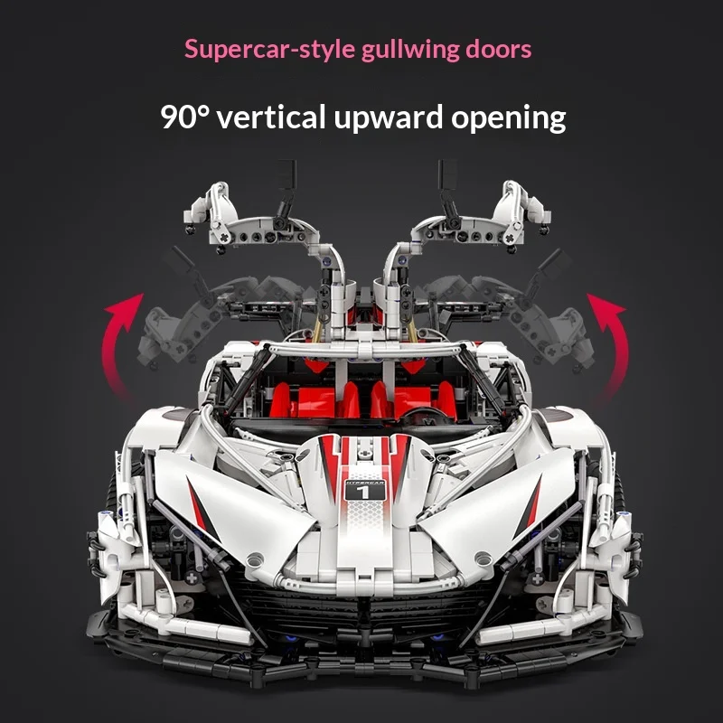 CaDA MASTER 1:8 Scale Apollo Sun God Remote Control High Speed Sports Car Building Blocks Assembly Toy For Boys Birthday Gift view 4