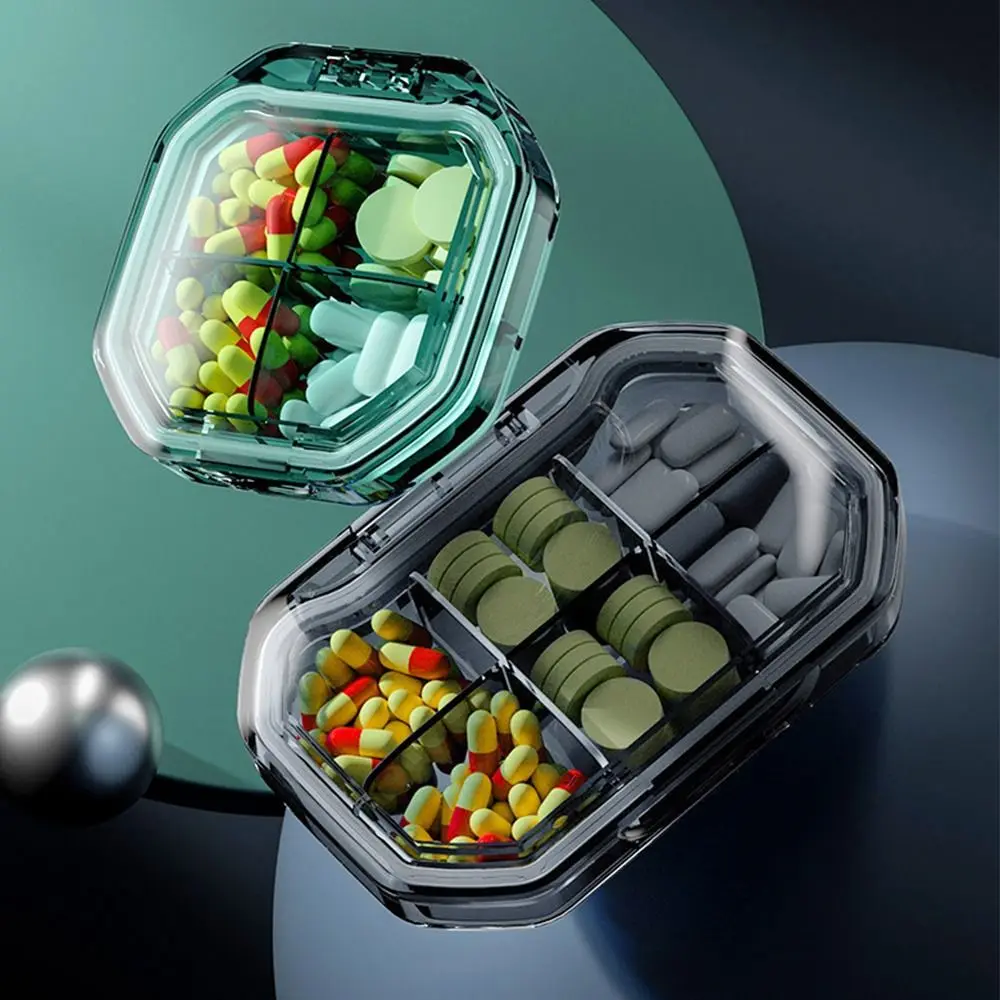 

Дорожная мини-коробка для таблеток, портативный органайзер для лекарств с 4/6 сетками, еженедельный медицинский пылезащитный органайзер для таблеток, чехол для таблеток
