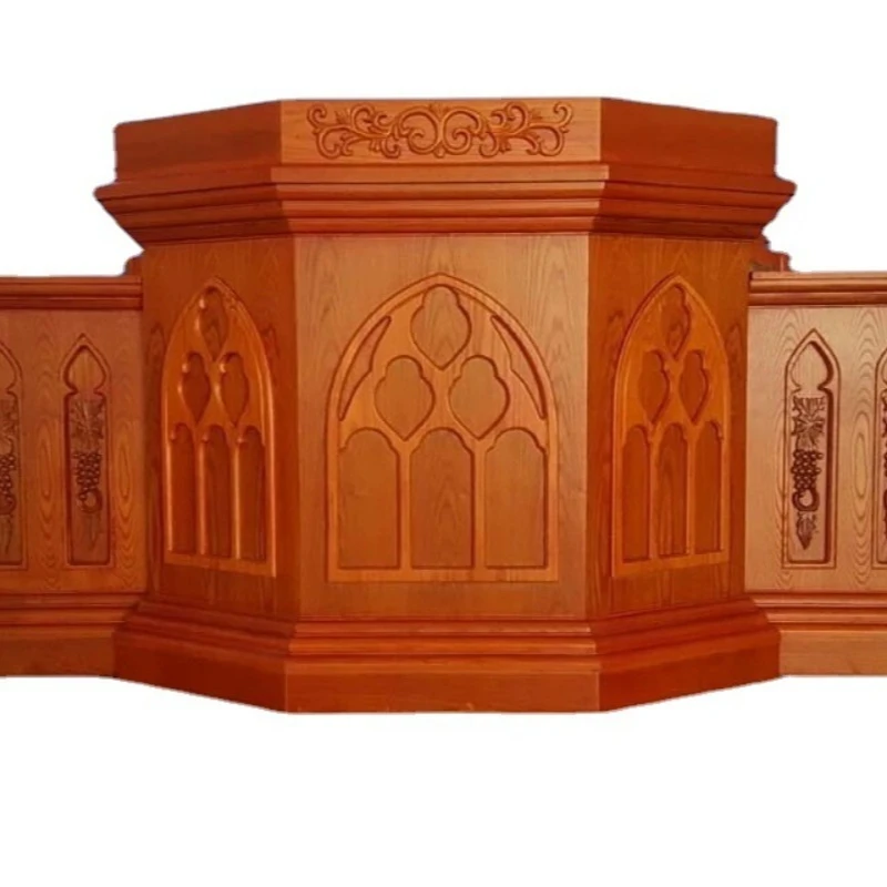 Solid wood wooden church special church with cross pulpit lecture table singing table