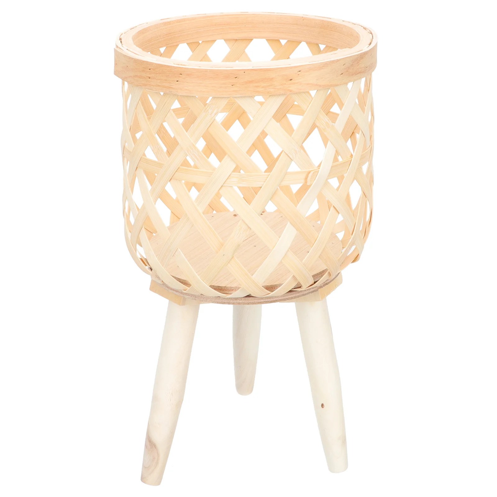 ตะกร้าดอกไม้สานไม้ไผ่ ภาชนะจัดดอกไม้ ตะกร้าเก็บของอเนกประสงค์ กระถางดอกไม้ ตกแต่งโต๊ะทำงาน งานแต่งงาน งานปาร์ตี้