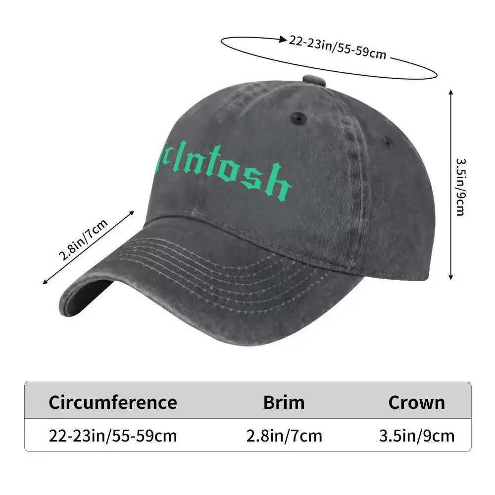 1 Men's Black Background McIntosh Baseball Cap, Outdoor Fashion Adjustable Casual Hat, Urban Style Lightweight Fashionable Duckb
