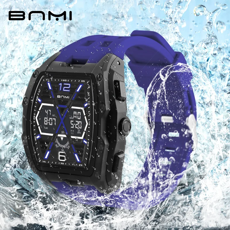 Elektronische LED digitale sporthorloges voor heren Waterdicht schokbestendig klok X Letter Dial Outdoor bergbeklimmen herenhorloge