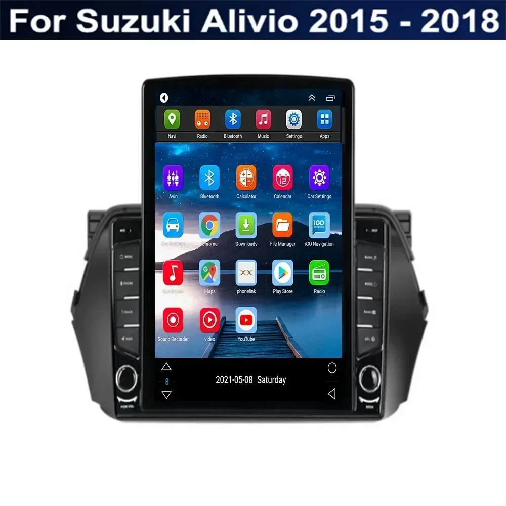 For Tesla Style 2 Din Android 13 Car Radio For Suzuki Alivio 2015-2018 to 2035 Multimedia Video Player GPS Stereo Carplay RDS