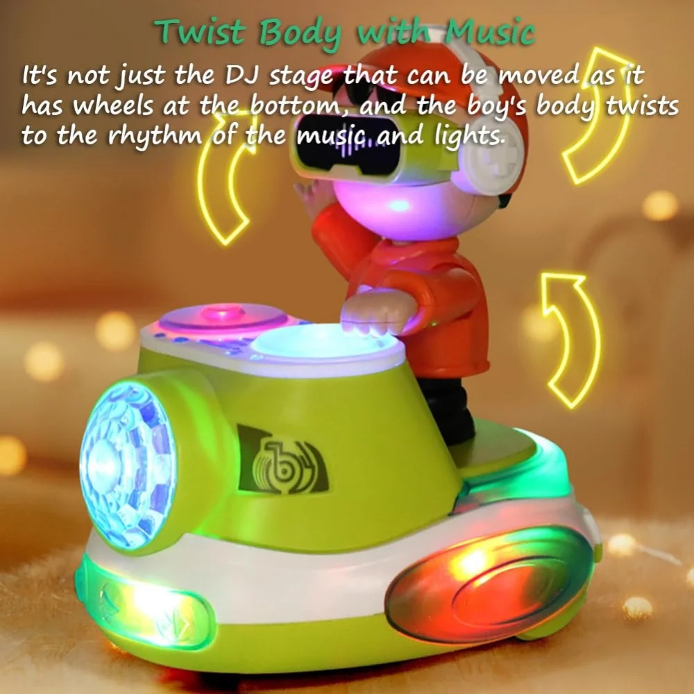 Toddler DJ Musical Toy with Lights, Interactive Scratch Plate & Dance Mode - Early Music Discovery & Sensory Play