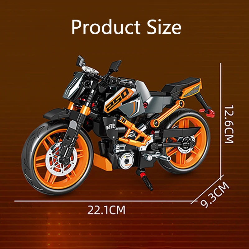 Set de Bloques de Construcción de Motocicleta, Modelo de Superbike de Carreras, Motocicleta Retro de Calle, Juguete Cole