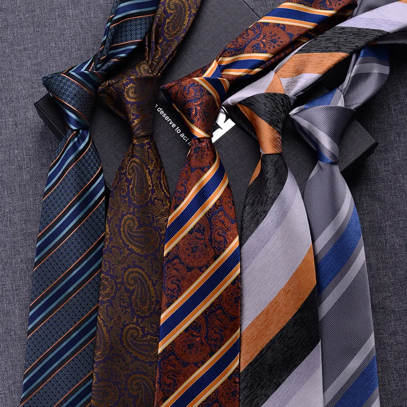 

8cm Gentleman Advanced Sense Floral Tie Men's Striped British Style Business Casual Shirt Accessories Elegant Mens Ties Luxury