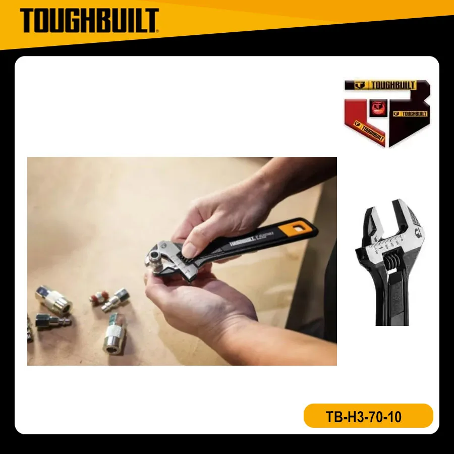 8 10 Inch TOUGHBUILT Adjustable Wrench TB-H3-70-08 TB-H3-70-10 Double Scale Tool