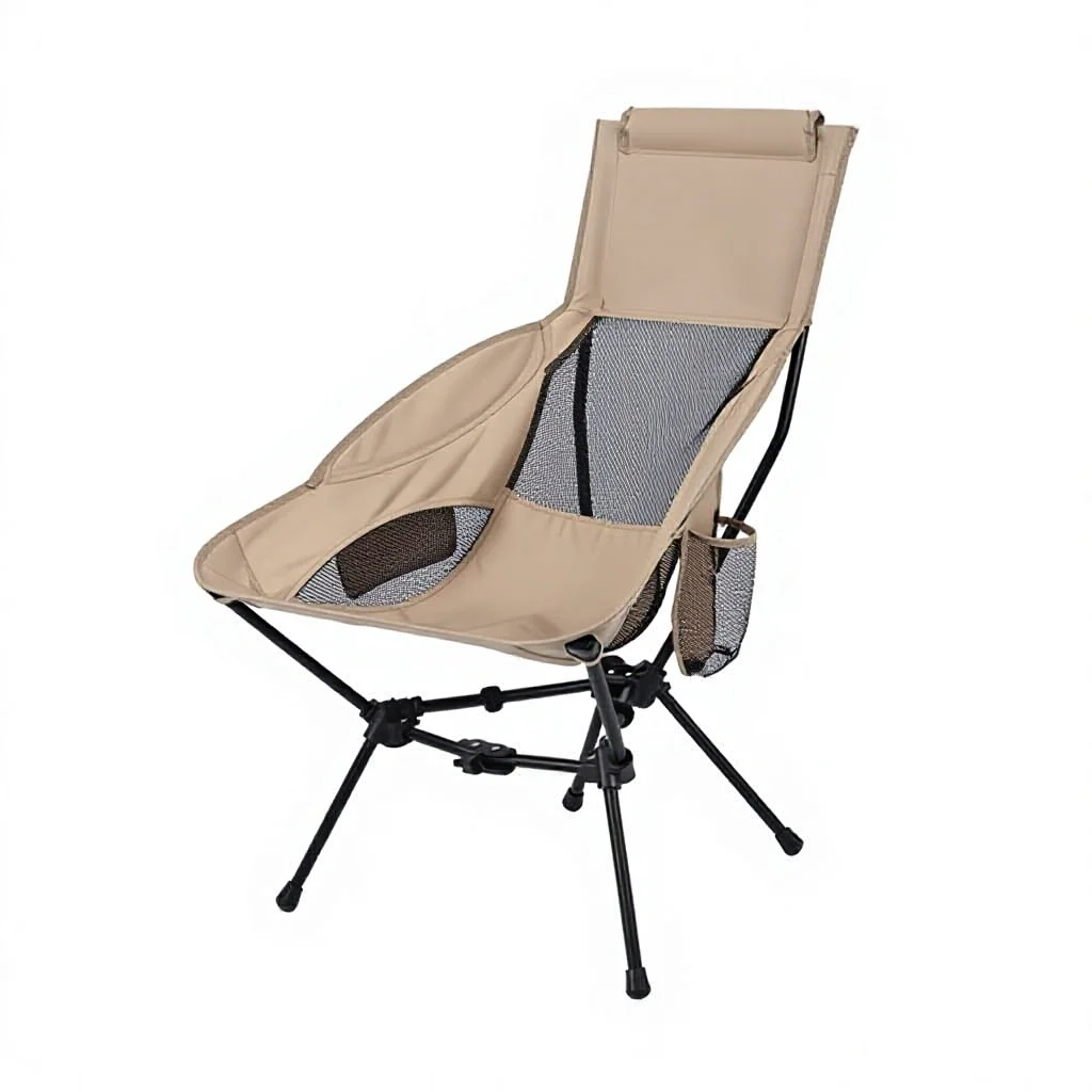 Wholesale Outdoor Folding Chair Portable Camping Leisure Lightweight High-Back Reclining Triangular Aluminum Alloy Chair Chair