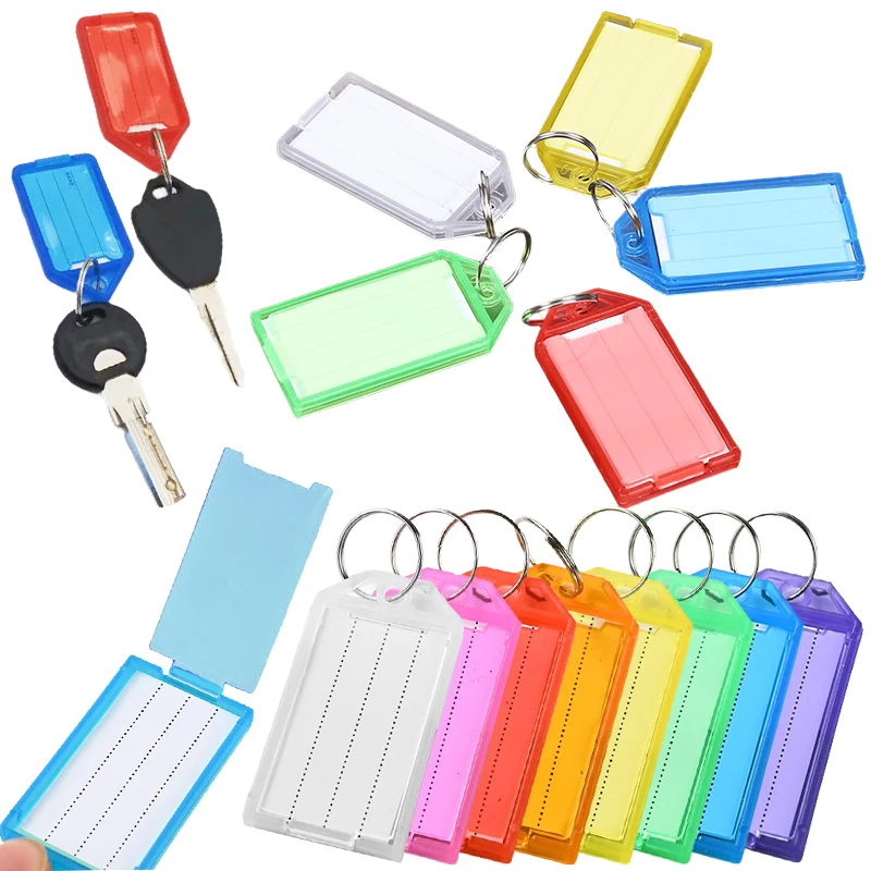 10-100PCS Assorted Color Flap Key Tags Luggage Backpack Car Key Marking Tags Double-sided DIY Information ID Label Name Tags ZYF