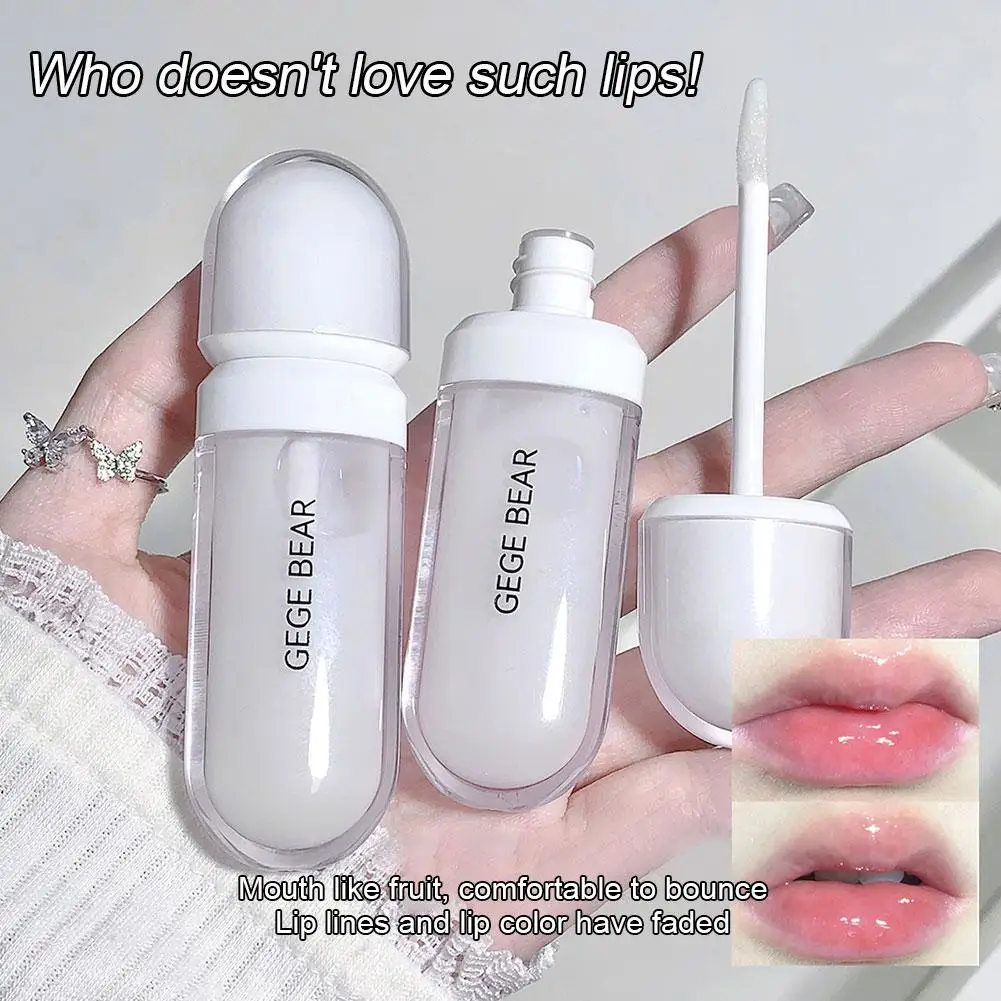 Transparente Lippen pumpe Flüssigkeit feuchtigkeit spendende Lip gloss Tooty Lippen Gelee Trocken creme lang anhaltende Lippen Make-up Glasur Grundlinien r s9k5