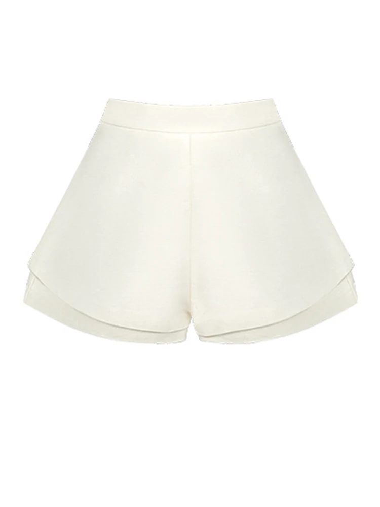 Pantalones cortos informales elegantes para Mujer, pantalones cortos formales de doble capa para playa, ropa de vacaciones de calle alta para Mujer