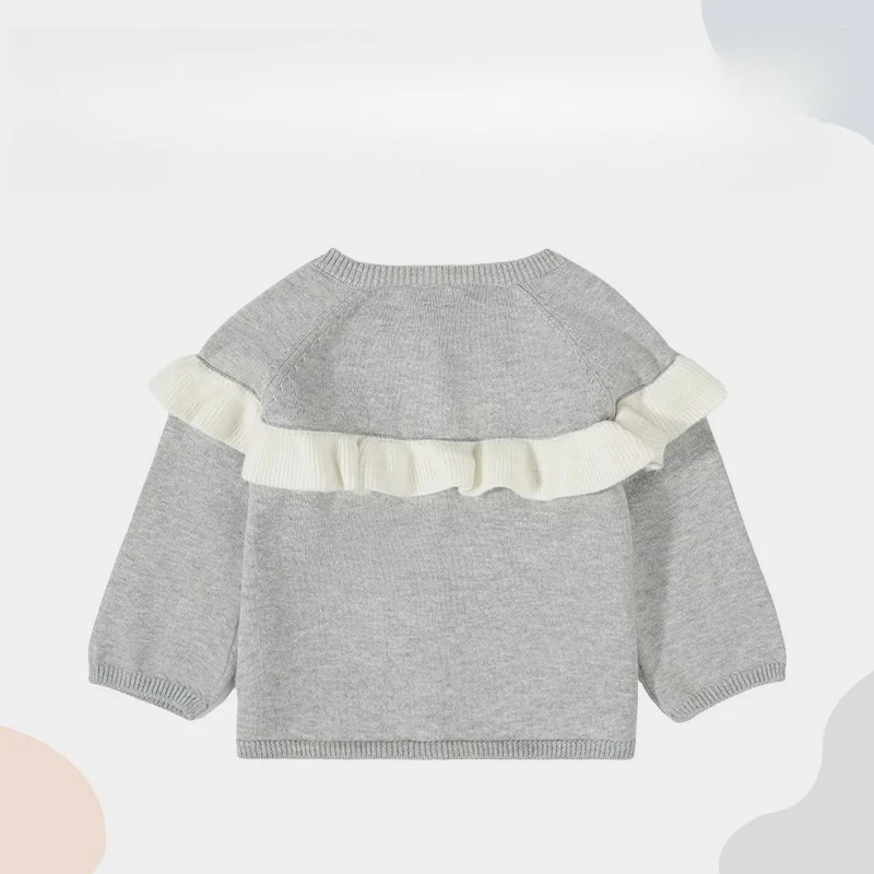 2025 جديد أطفال الخريف طفل الفتيات الدانتيل سترة مشغولة من الصوف طفل مريح طفل النمط الأجنبي الدانتيل سترة