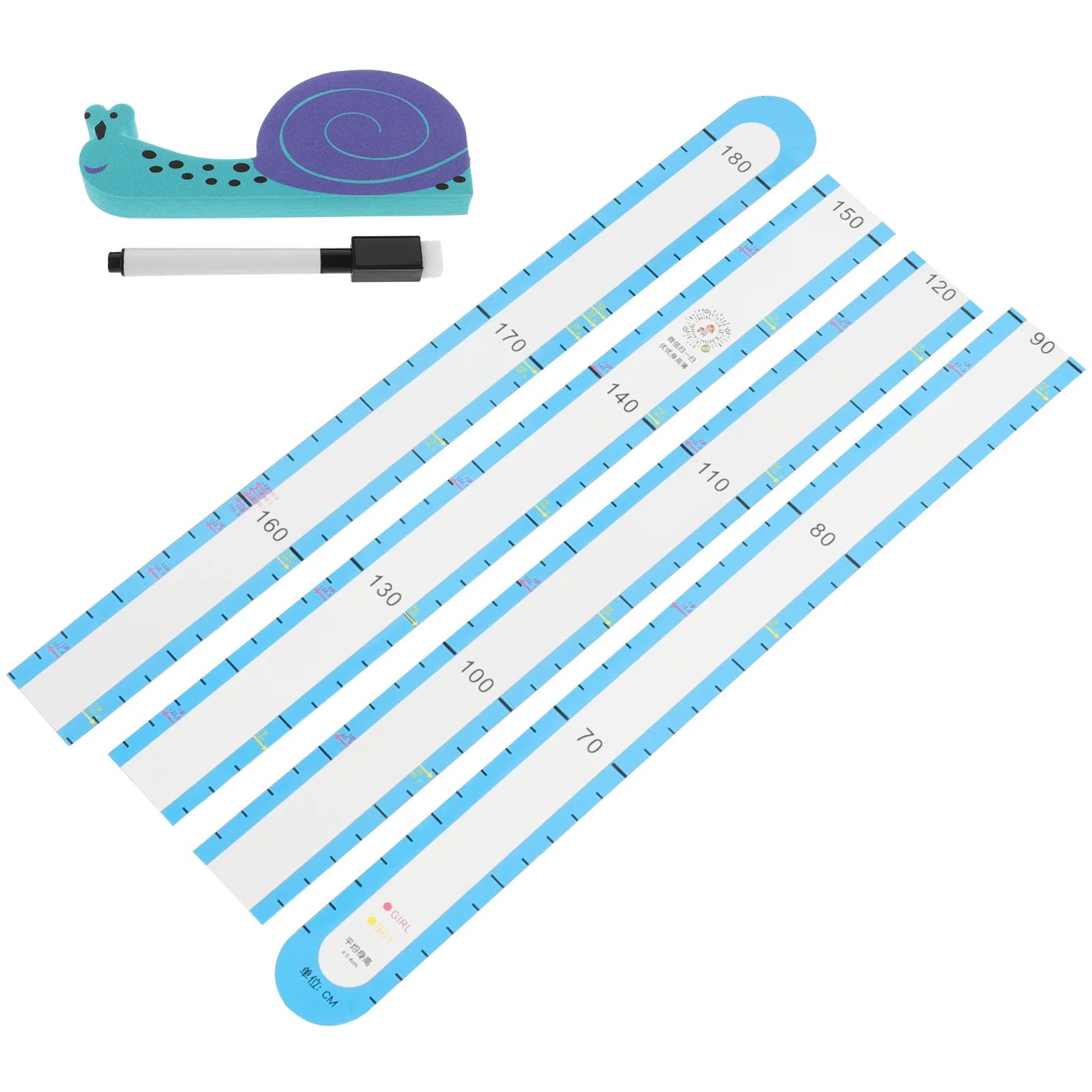 1Set Selfadhesive Kids Height Measurement Chart Wall Sticker Lovely Room Decor No Peculiar Smell Growth Chart Height Ruler