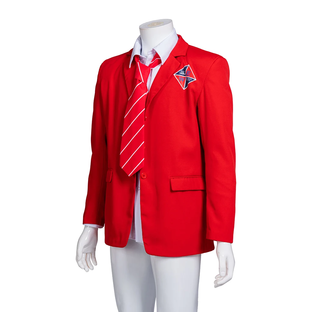 Rebelde Cosplay Male Costume for Men High School Uniform Shirt Jacket Full Set Halloween Carnival Party Student Red Suit Cos