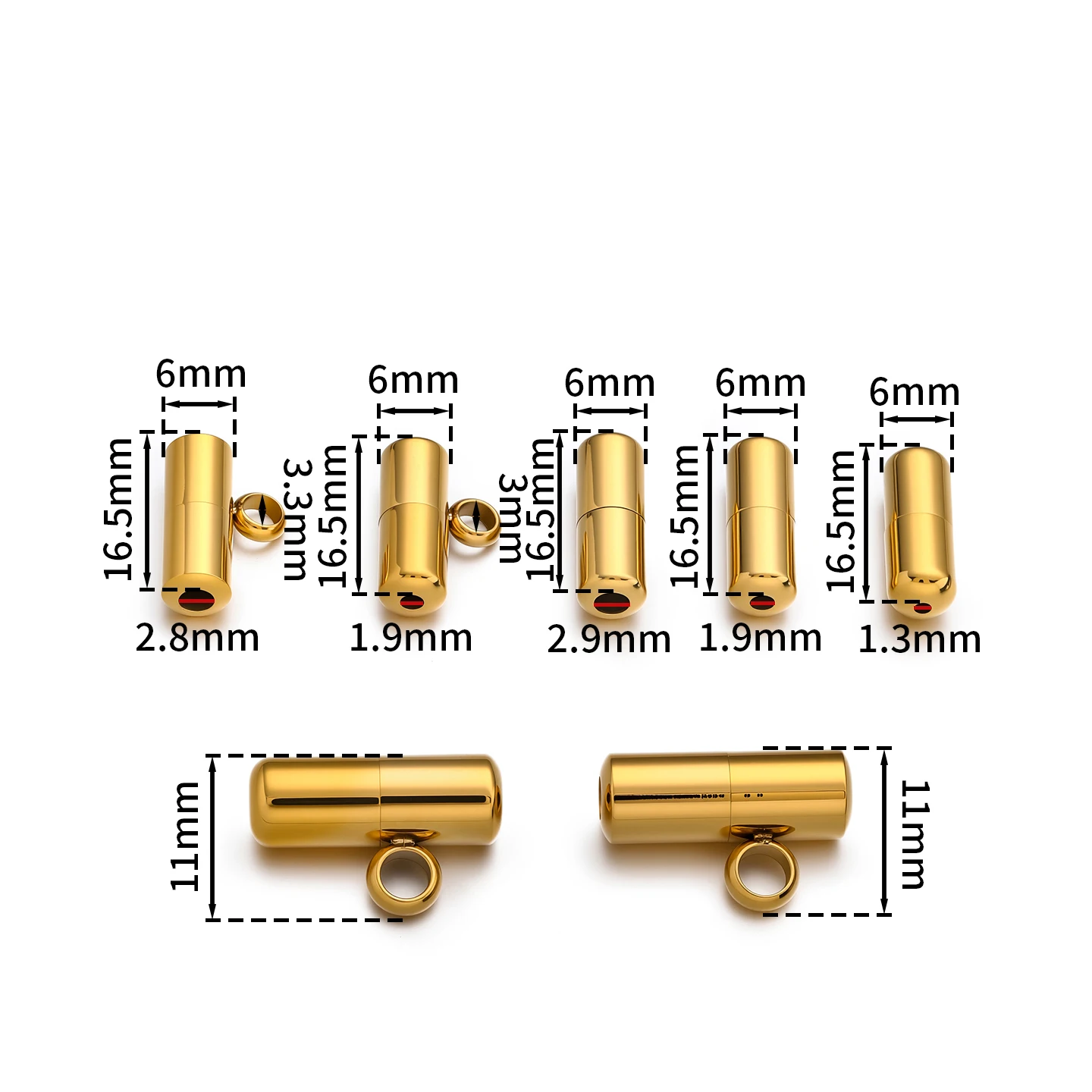 1Pcs Stainless Steel Capsule Shape End Clasps Lock Buckle Connectors for DIY Handmade Leather Bracelet Jewelry Making Accessorie