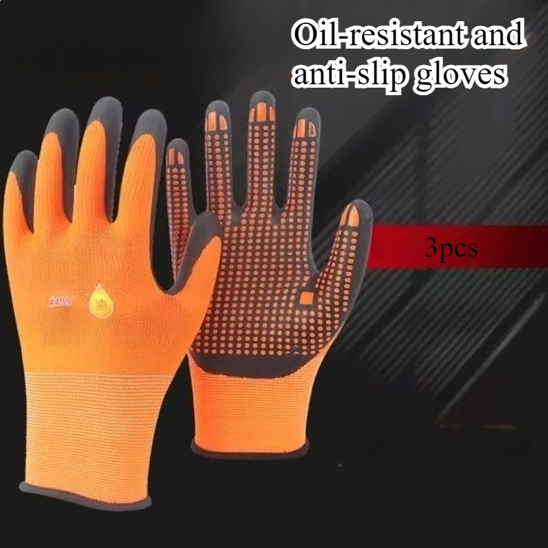 

3pcs Oil-resistant and Anti-slip Gloves Suitable for Agricultural Handling Machinery Horticulture and Construction Engineering