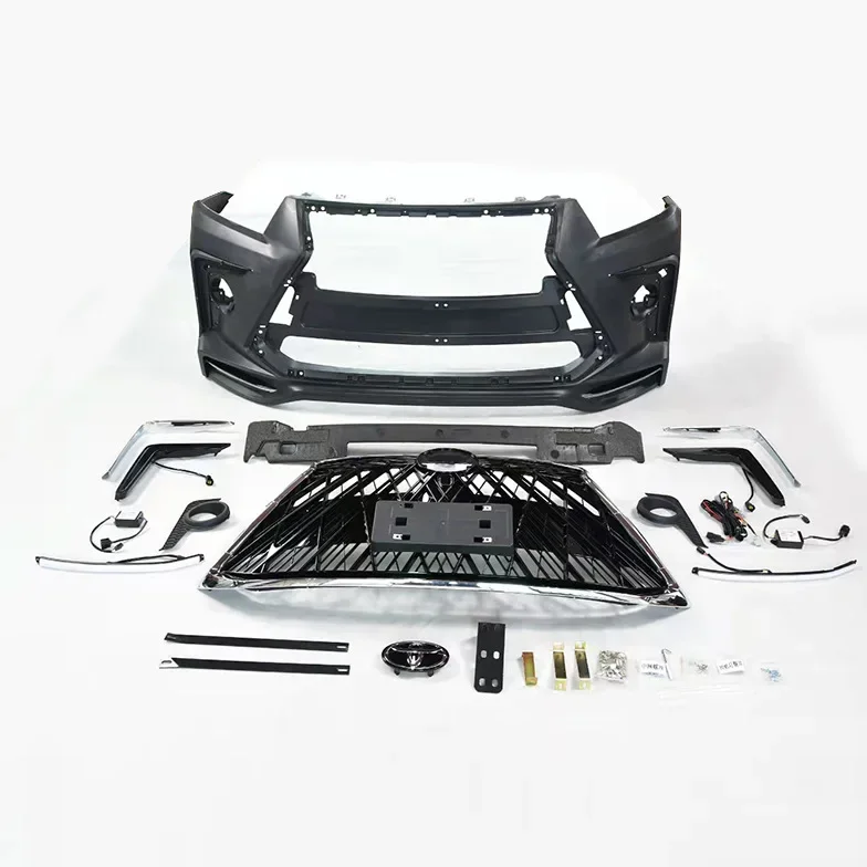 Suitable For 09-21 Highlander Modified Lexus Large Surrounding Front Bar And Rear Bar Middle Net Appearance Parts Old And